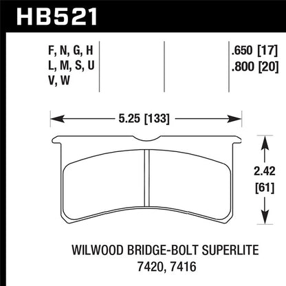 Hawk Performance Street Brake Pads (HB521F.800)