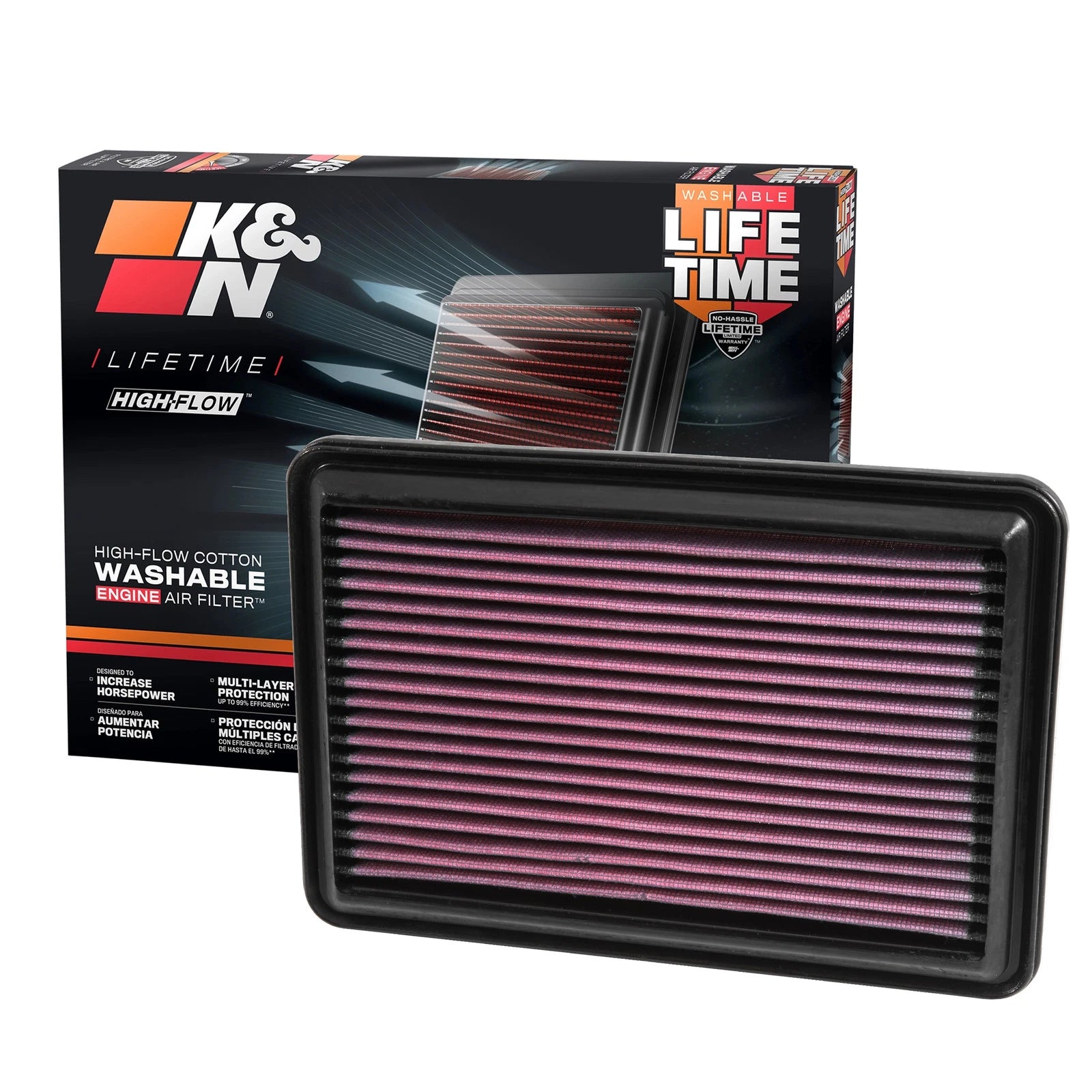 K&N 33-5016 Performance Air Filter for 2014-2021 Qashqai / 2014-22 Rogue X-Trail