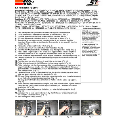 K&N Performance Intake Kit | Audi / Seat / Skoda / VW 1.4L-2.0L (57S-9501)