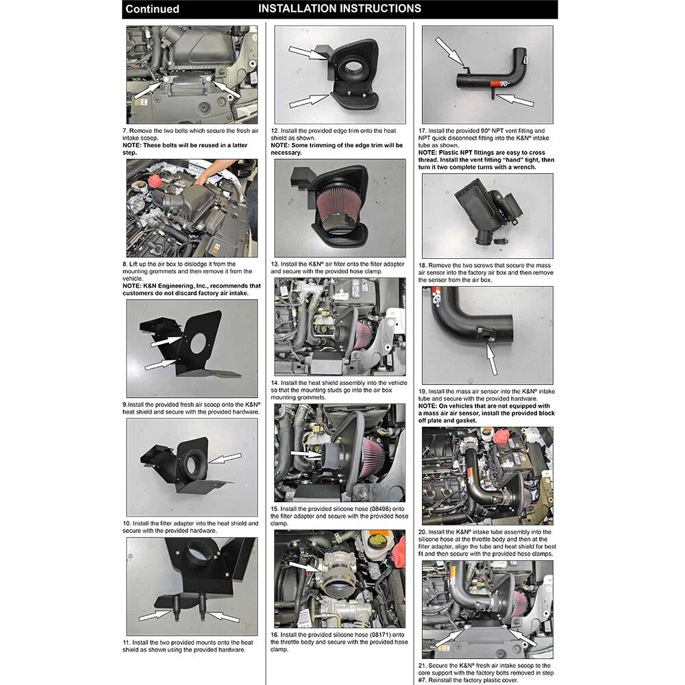 K&N 13 Ford Explorer 3.5L V6 Performance Intake Kit | Ford Explorer (13) (77-2576KTK)