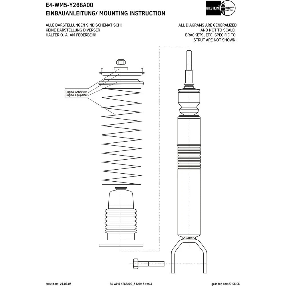 Bilstein B6 Performance Suspension Shock Absorber for 2003-2009 Mercedes-Benz E320