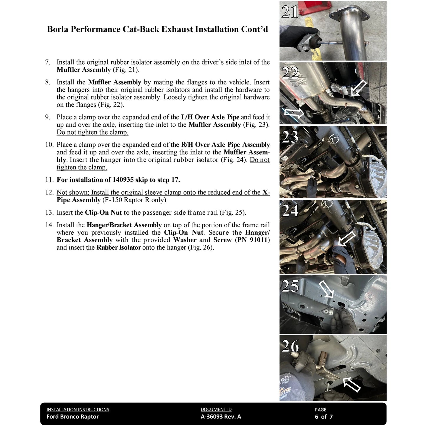 Borla 2.75in Catback Exhaust | Ford Bronco Raptor V6 Turbo (22-24) / 4in Tips