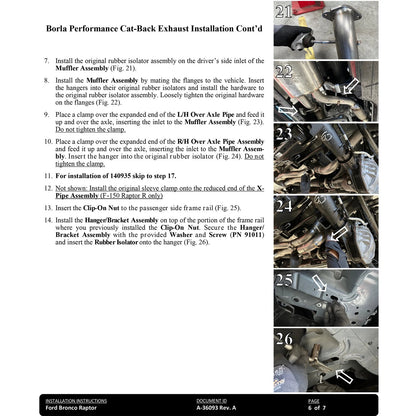 Borla 2.75in Catback Exhaust | Ford Bronco Raptor V6 Turbo (22-24) / 4in Tips