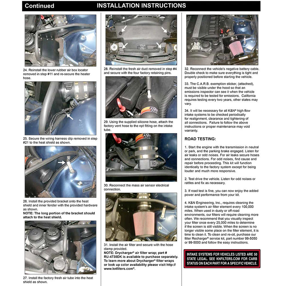 K&N Engineering Performance Intake Kit: BMW 3 Series 1999 - 2005