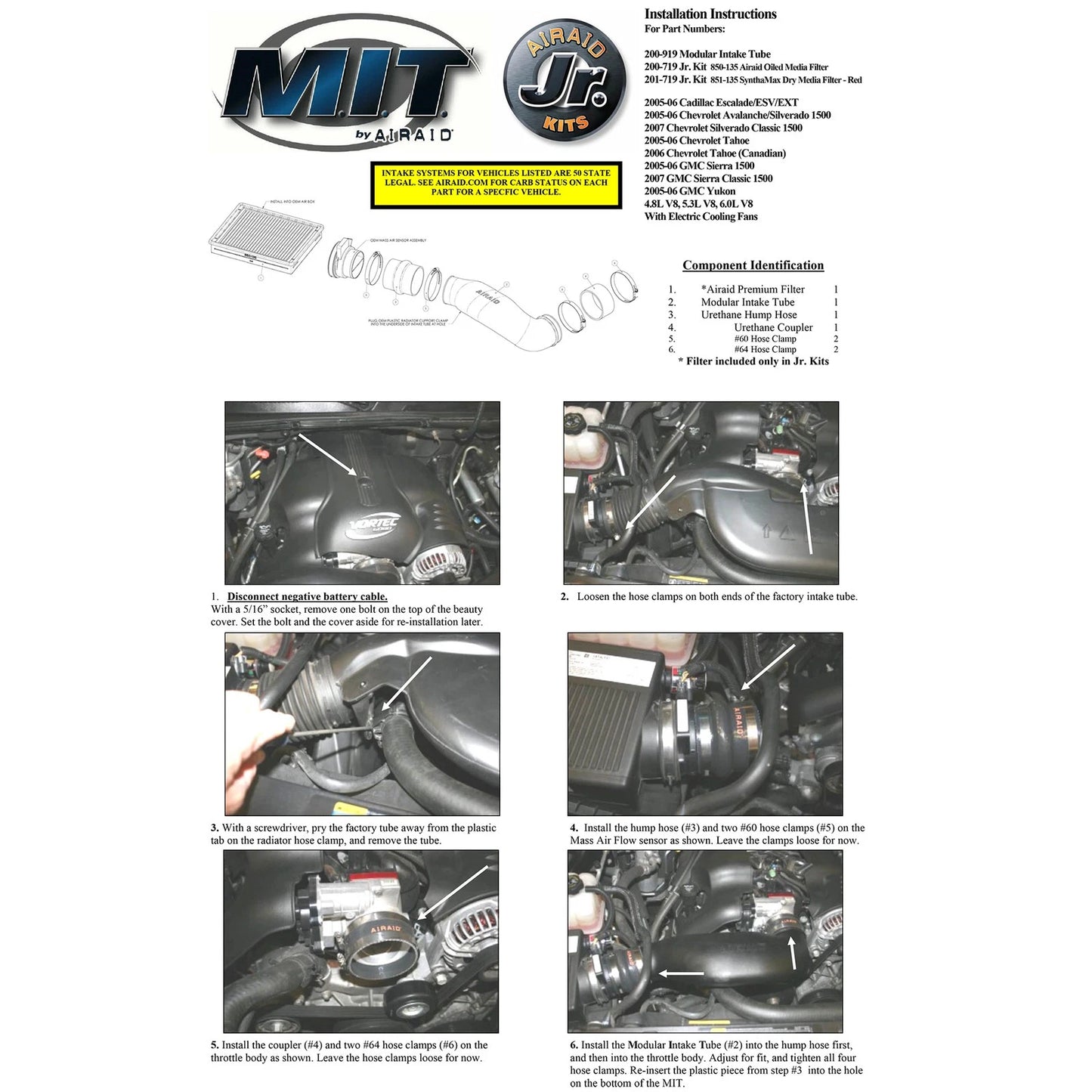 Airaid Jr Intake Kit | Chevrolet / GMC / Cadillac 4.8/5.3/6.0L (05-06) (201-719)
