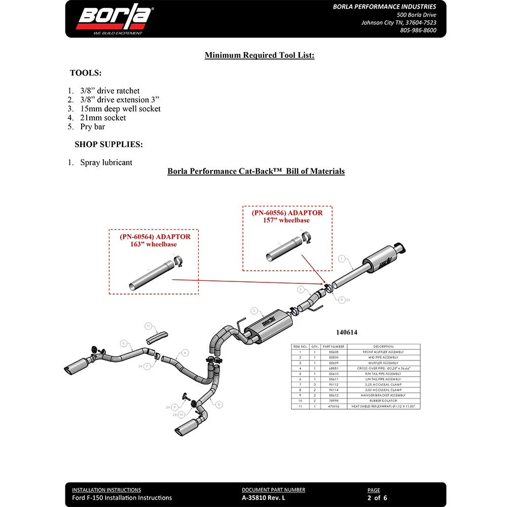 Borla Cat-Back Exhaust System - ATAK | Multiple Fitments (140616)