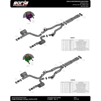Borla Cat-Back Exhaust System - ATAK | 2015-2020 Dodge Challenger 6.2L (140646)
