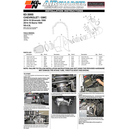 K&N 63 Series AirCharger Performance Intake Kit | Chevrolet Silverado/Sierra 4.3L V6 (14)