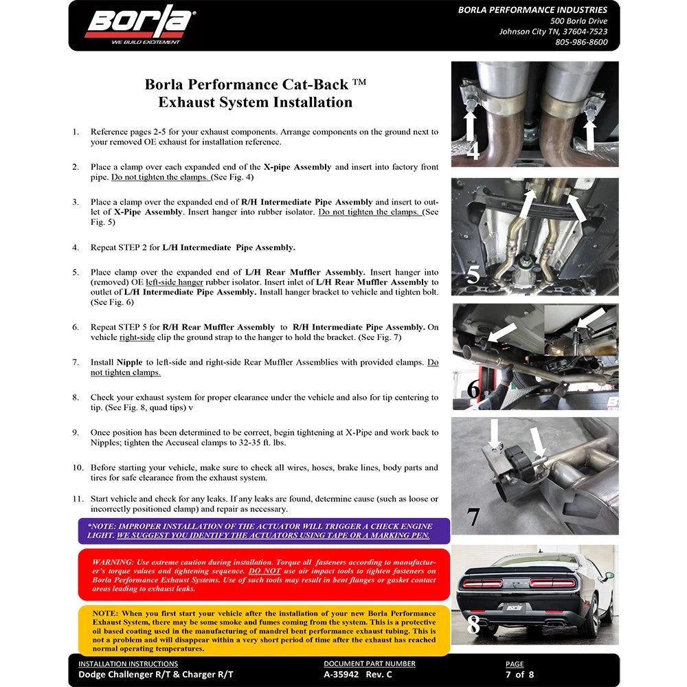 Borla Cat-Back Exhaust System - ATAK | 2016-2018 Dodge Challenger 5.7L (140714)