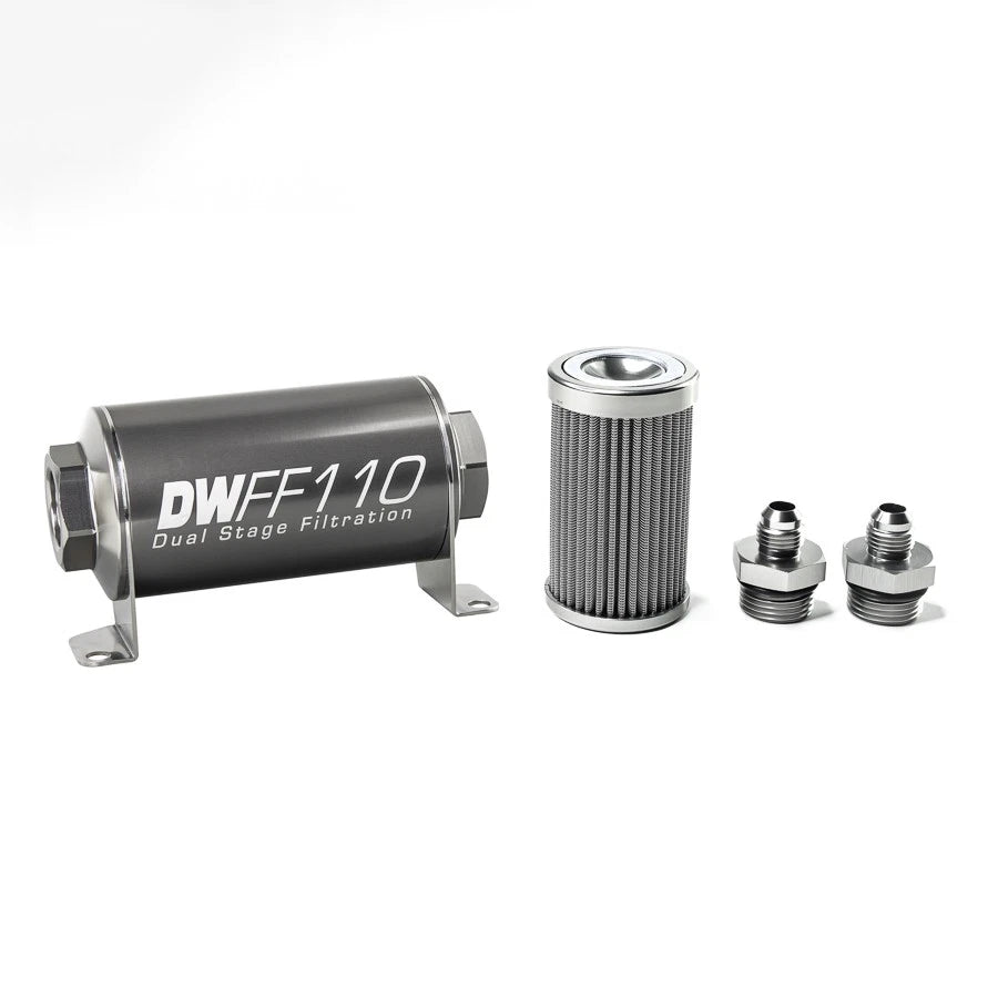 Deatschwerks Universal 100 Micron 110mm Fuel Filter Kit (8-03-110-100K-10/-38/-516/-6/-8)