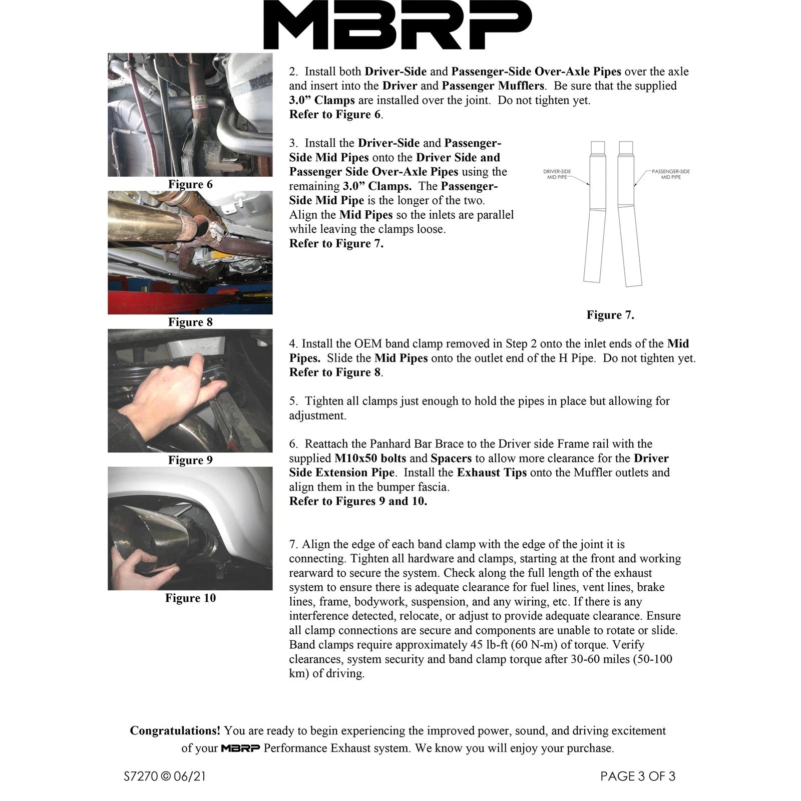 MBRP T409 4in Dual Split Rear Exhaust System Race Version | Ford Shelby GT500/GT (05-09) (S7270409)