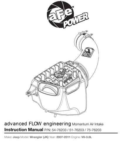 aFe Momentum GT Pro GUARD 7 Cold Air Intake System | Jeep Wrangler (07-11) (JK) V6-3.8L (75-76203)