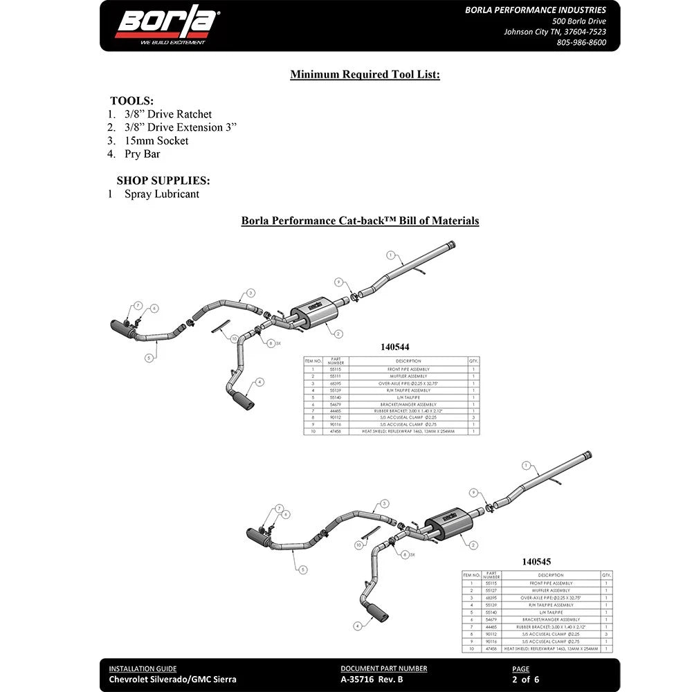 Borla Cat-Back Exhaust System - ATAK | Multiple Fitments (140546)