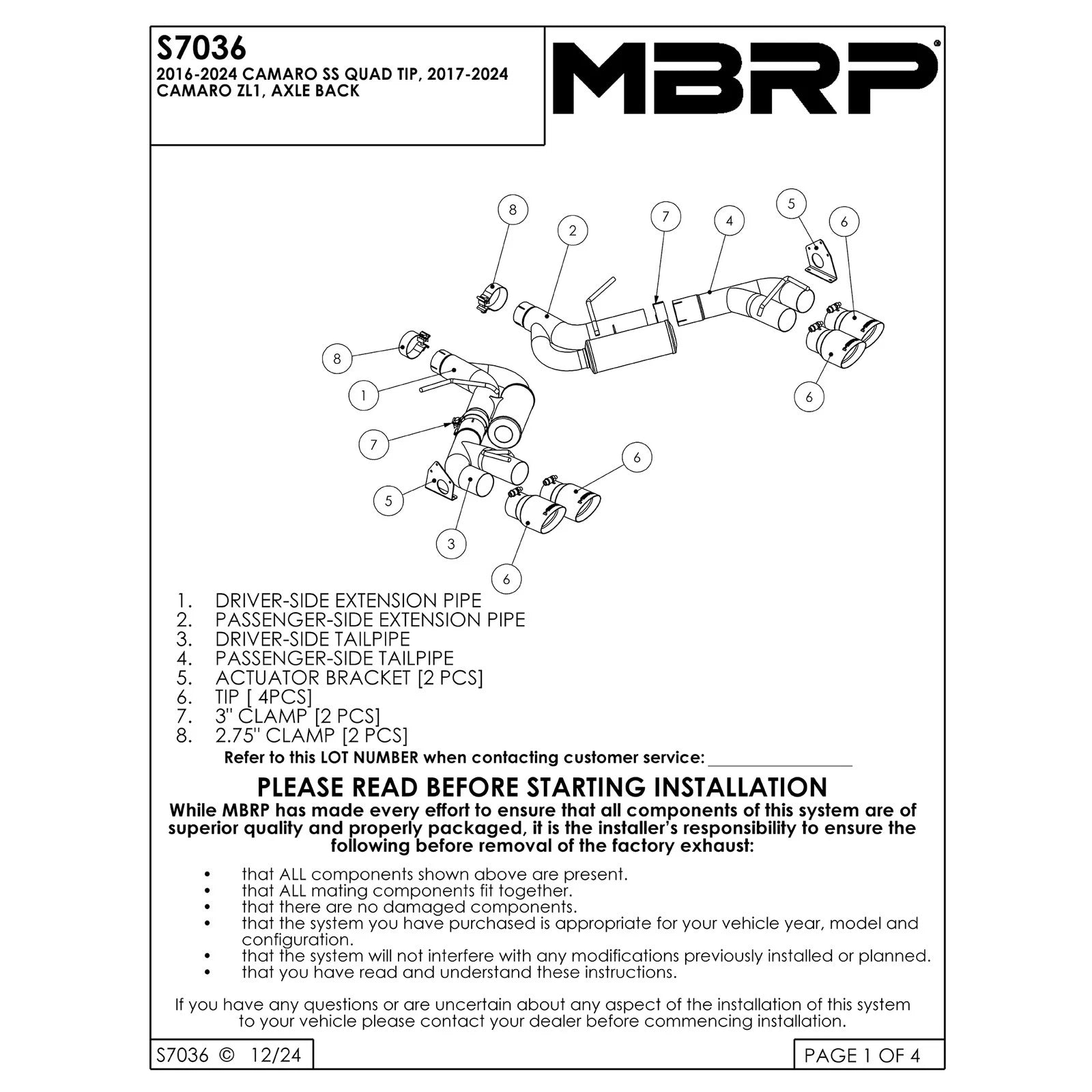 MBRP 3in Alum Race D&S Axle-Back Exhaust | Chevy Camaro V8 6.2L (16-24) (S7036AL)