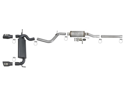aFe Rebel Series 2.5in 409 SS Cat-Back Exhaust | Jeep Wrangler JK V6 3.6/3.8L (07+) (49-48062-B)