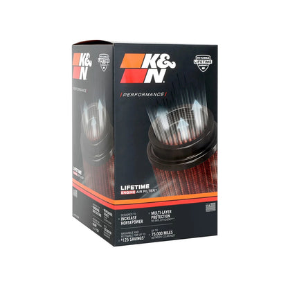 K&N RU-4860 Universal Round Tapered Performance Washable Air Filter for Intake