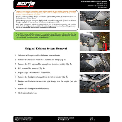 Borla Cat-Back Exaust System - S-Type | 2018-2021 Toyota Camry XSE 3.5L (140823)