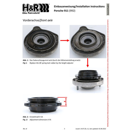 H&R VTF Adjustable Lowering Springs | Porsche 911 Carrera 2/2S/4/4S Cabrio/Coupe (20-22) (23020-1)