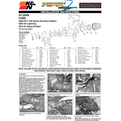K&N Performance Intake Kit | Ford Lightning / F150 (01-04) (57-2549)