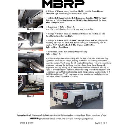 MBRP 3in Pre-Axle Dual Outlet Cat Back Exhaust | Chevrolet Silverado 1500 4.3L (09+) (S5081409)