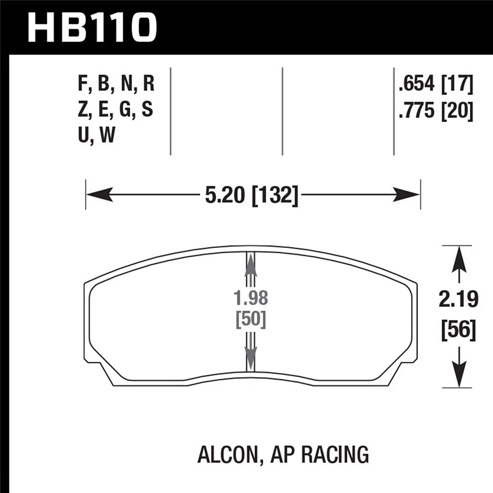 Hawk Performance CP5200 Caliper HPS Street Brake Pads (HB110F.654)