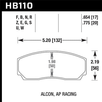 Hawk Performance CP5200 Caliper HPS Street Brake Pads (HB110F.654)
