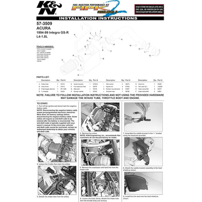 K&N FIPK Air Intake System | 1994-2001 Acura Integra GS-R  (57-3509)