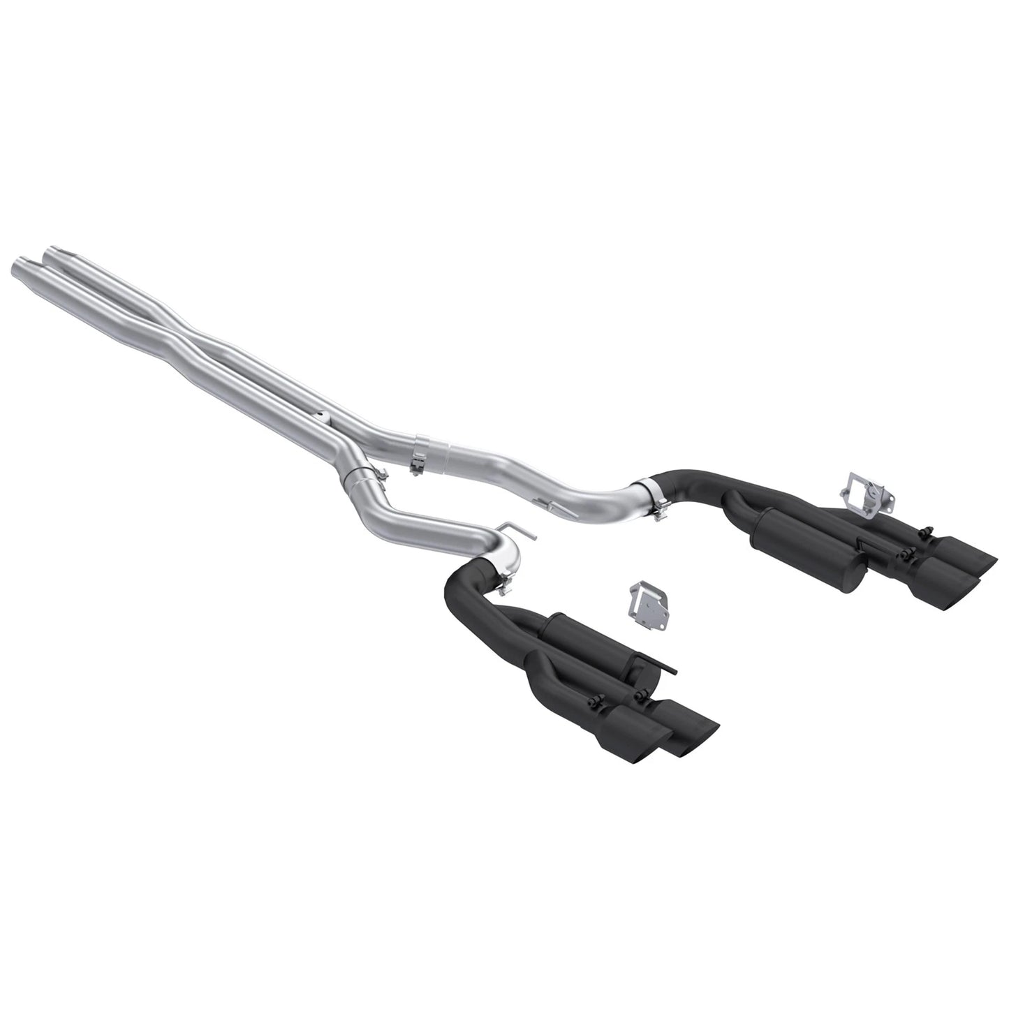 MBRP 2024+ Ford Mustang 5.0L Blk Alum. SS 3in Cat-Back Exhaust w/ Quad Blk Tips (Valve Delete) | Ford Mustang (S7282BLK)