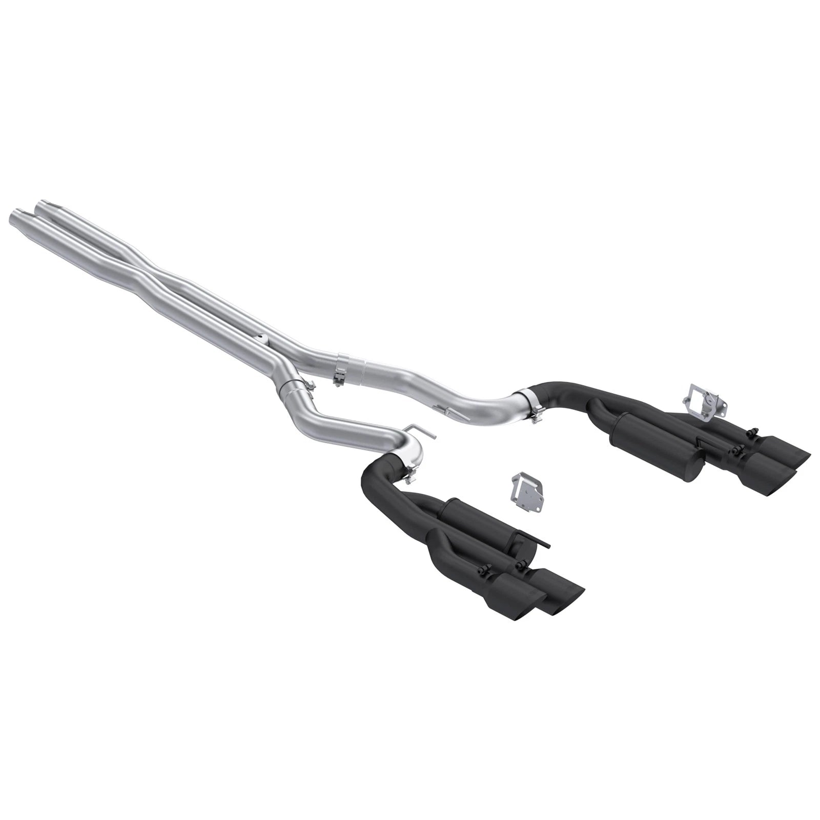 MBRP 2024+ Ford Mustang 5.0L Blk Alum. SS 3in Cat-Back Exhaust w/ Quad Blk Tips (Valve Delete) | Ford Mustang (S7282BLK)