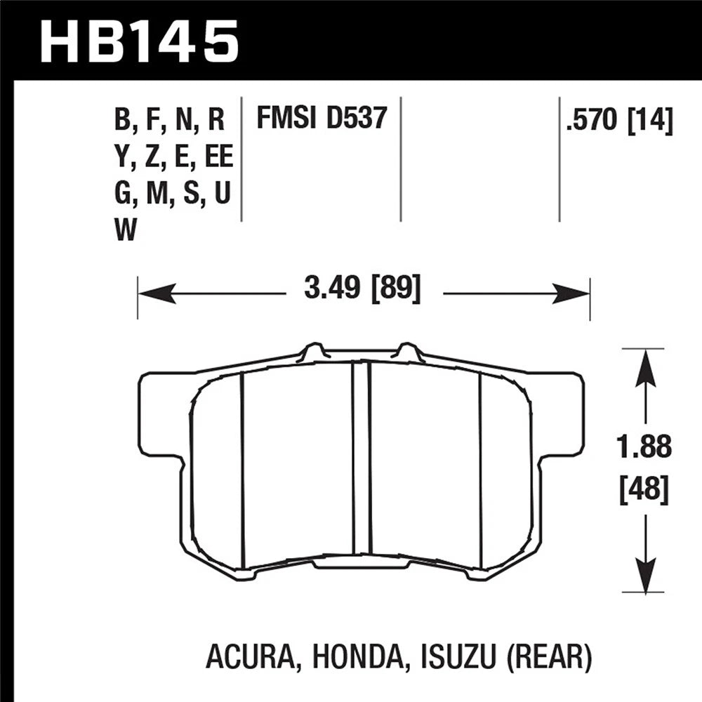 Hawk Performance HPS Street Rear Brake Pads | Multiple Acura/Honda Fitments (HB145F.570)
