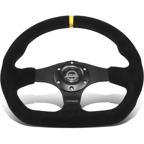 NRG FLAT BOTTOM STEERING WHEEL SUEDE