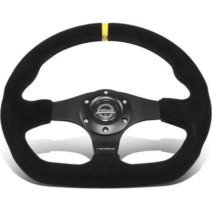 NRG FLAT BOTTOM STEERING WHEEL SUEDE