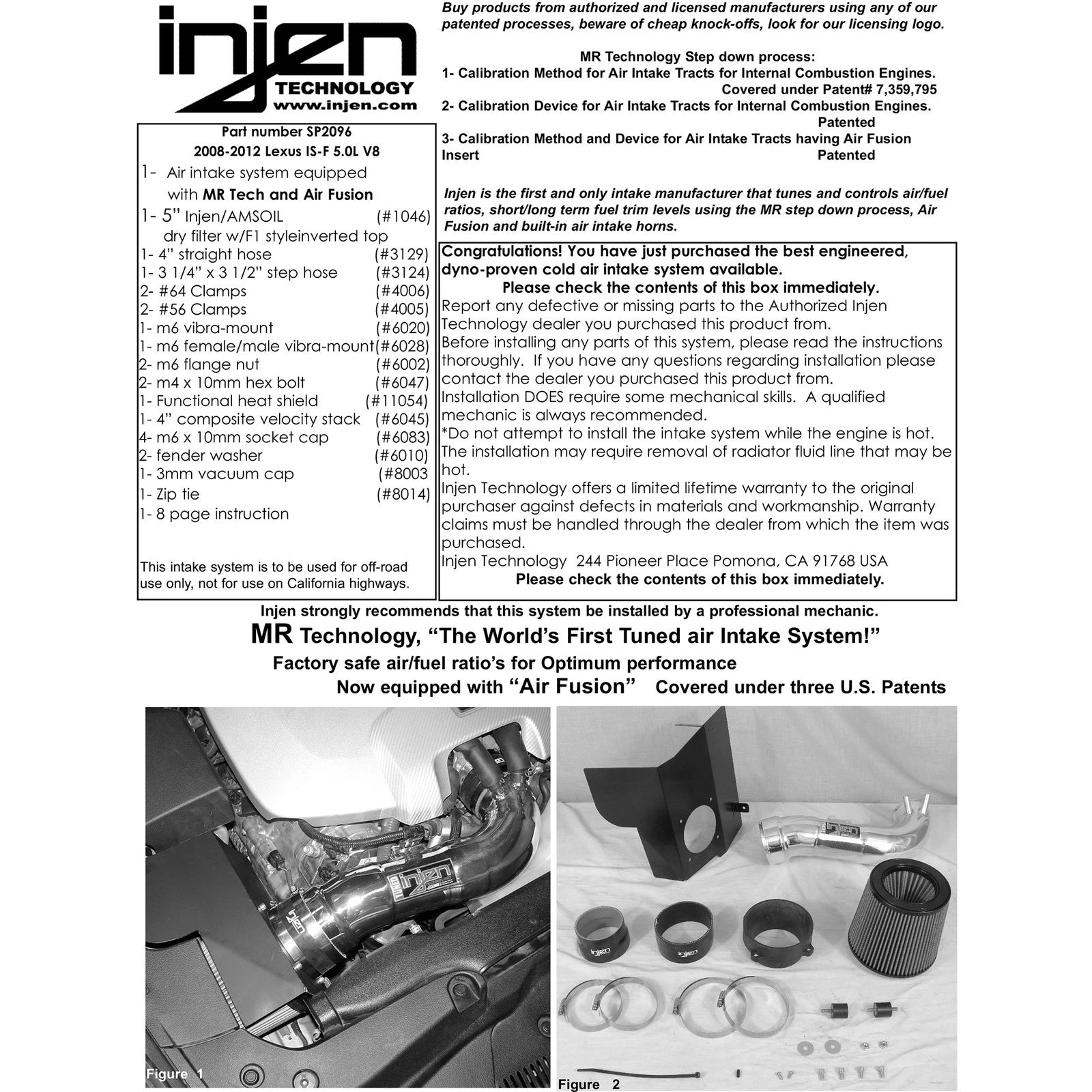 Injen 5.0L V8 Short Ram Intake | Lexus LS430 / GS460 / IS250 (00-14) (SP2096P)