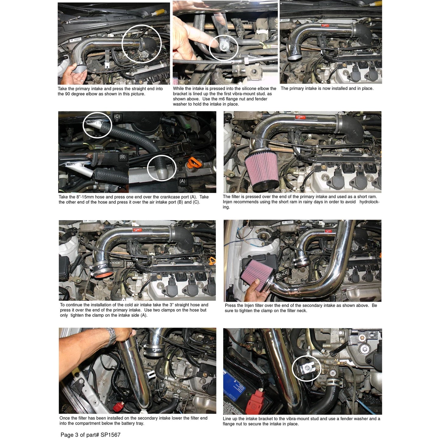 Injen Polished Cold Air Intake System | Honda Civic DX/LX/EX AT/MT (01-05) (SP1567P)