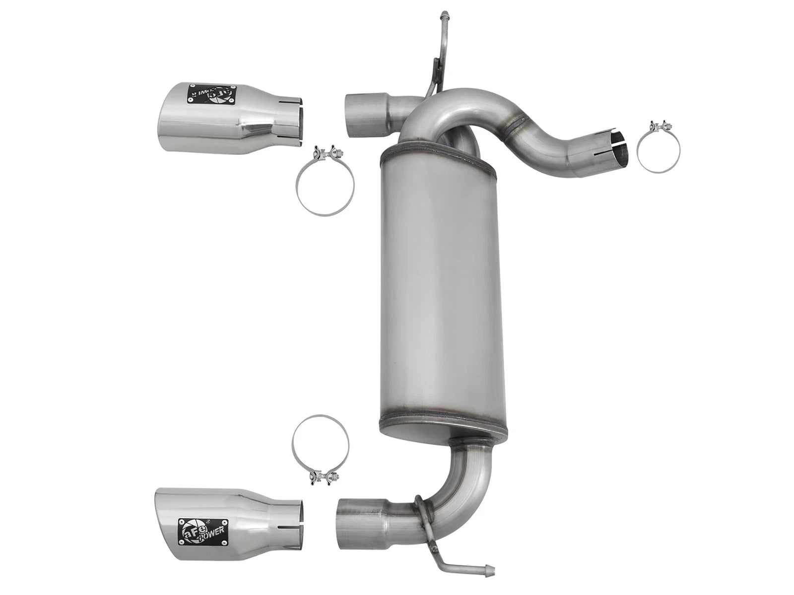 aFe 2.5in 409 SS Axle-Back Exhaust | Jeep Wrangler JK V6 3.6/3.8L (07+) (49-48061-P)
