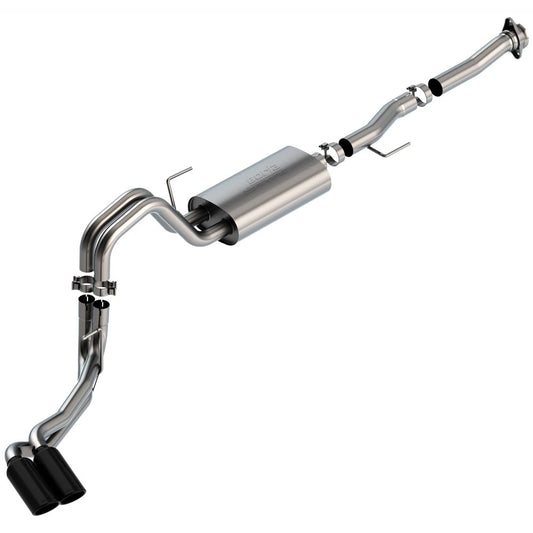 Borla 5.0L 2dr RC SB (122.8 WB) XL/XLT 3/2.25 DSE Cat-Back S-Type Black Chrome Tips | Ford F-150 (21) (BC140876BC)