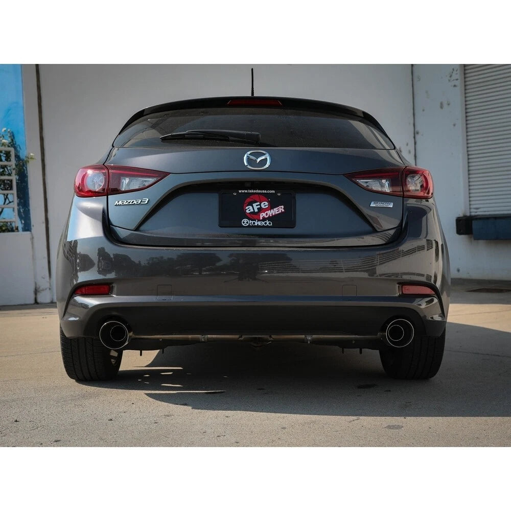 aFe Takeda 2.5in SS Axle-Back Exhaust w/ Polished Tips | Mazda 3 (14-18) (49-37014-P)