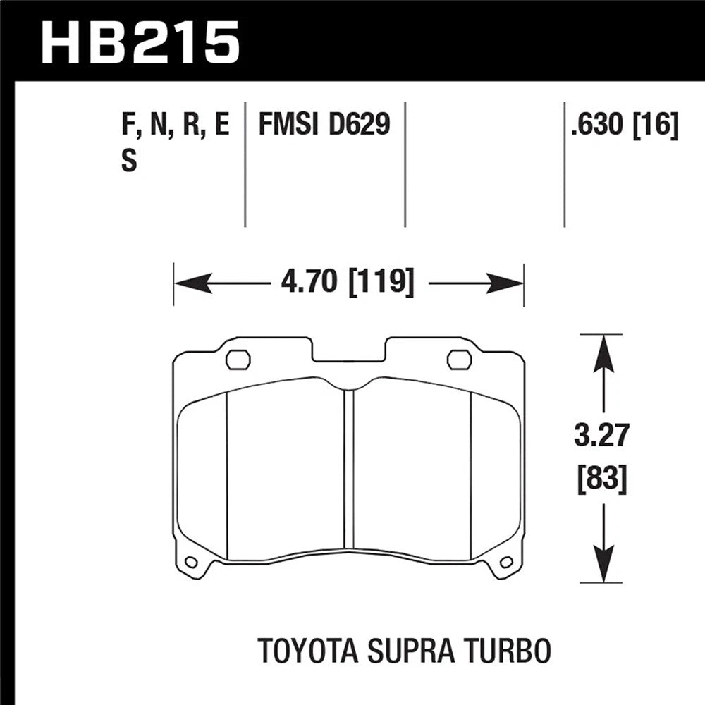 Hawk Performance HPS Street Front Brake Pads | 1993-1998 Toyota Supra TT (HB215F.630)