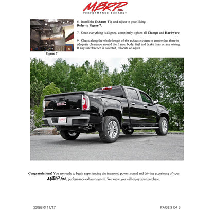 MBRP 3in D&S Cat-Back Exhaust | Colorado/Canyon 2.5L & 3.6L (15-16) (S5088BLK)