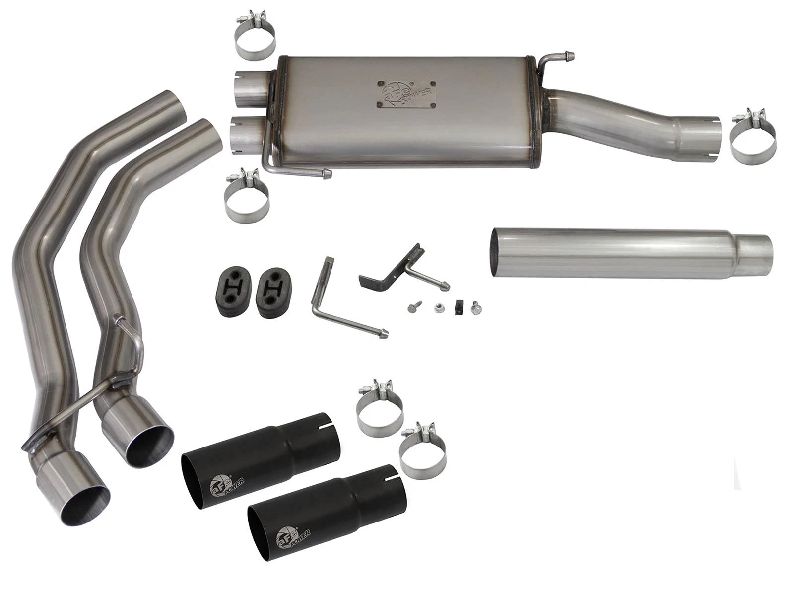 aFe 3in to 2.5in SS Cat-Back Exhaust w/ Black Tip | Ford F150 (04-08) V8 4.6/5.4L (49-43079-B)