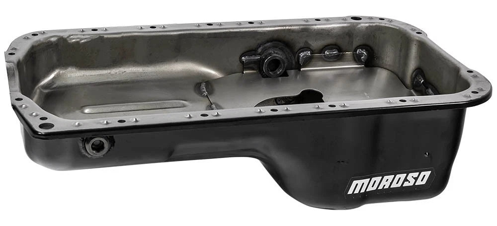 Moroso Honda 2.2/2.3L H Series Stock (w/Oil Drainbacks) Wet Sump 4qt 5.25in Steel Oil Pan