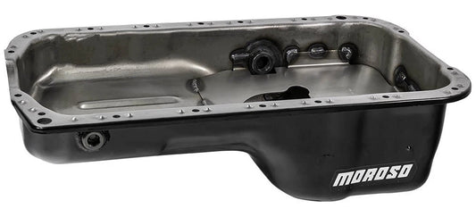 Moroso Honda 2.2/2.3L H Series Stock (w/Oil Drainbacks) Wet Sump 4qt 5.25in Steel Oil Pan