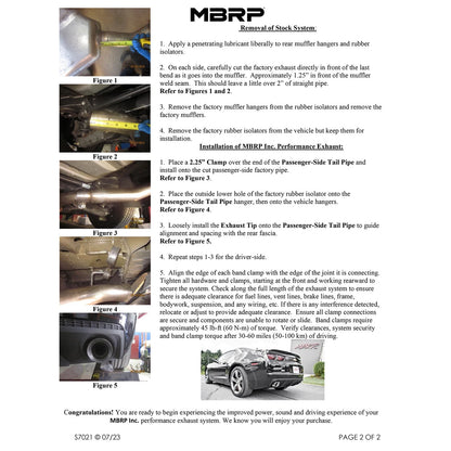 MBRP 3in Alum Dual Rear Exit Axle-Back Muffler Delete | Chevrolet Camaro V6 3.6L (10-15) (S7021AL)