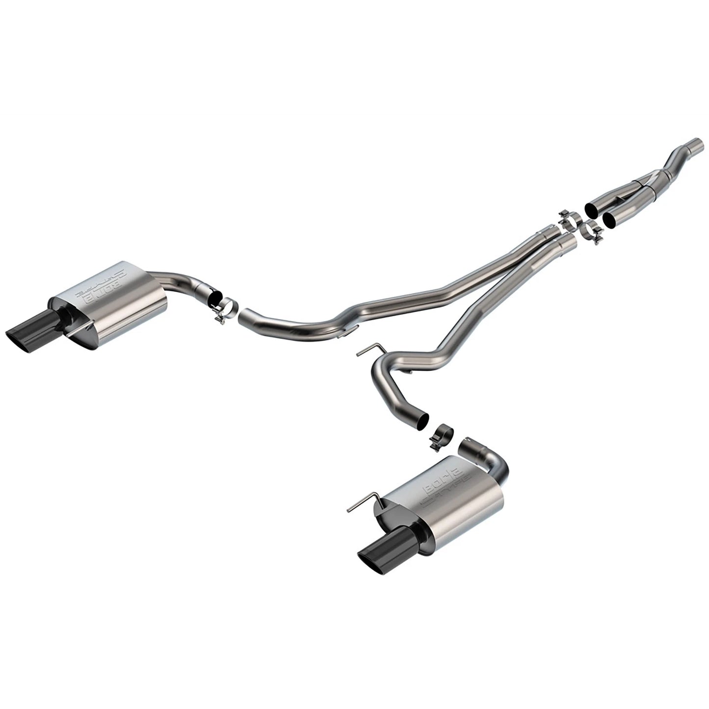Borla 2.50 S-Type Black Chrome Catback Exhaust | Ford Mustang (24) (140979BC)