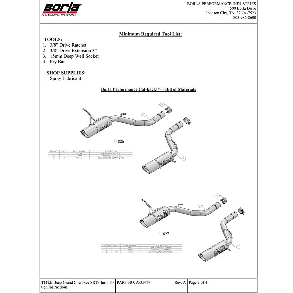 Borla Axle-Back Exhaust System - ATAK | Multiple Fitments (11827)