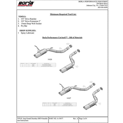 Borla Axle-Back Exhaust System - ATAK | Multiple Fitments (11827)