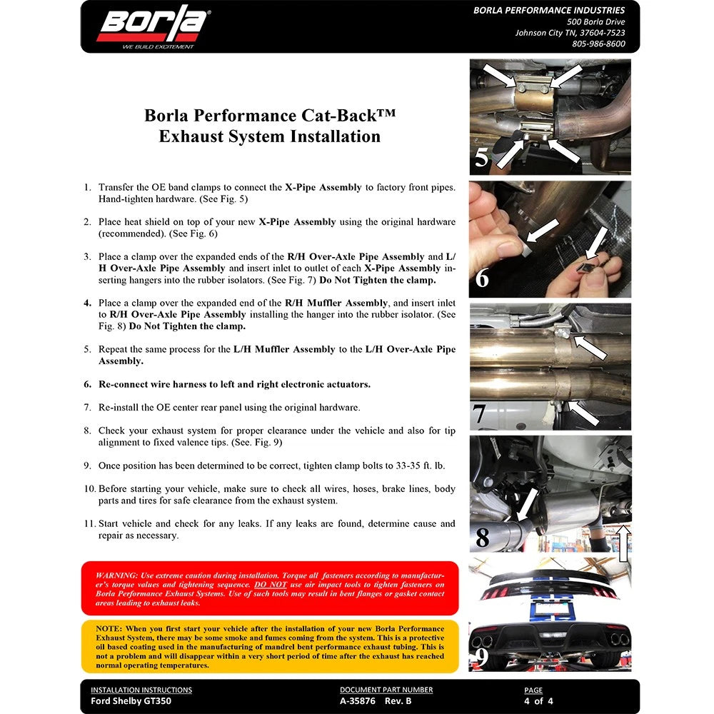 Borla Cat-Back Exhaust System - ATAK | 2015-2020 Ford Mustang 5.2L (140684)