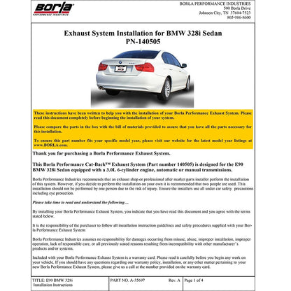 Borla Cat-Back Exhaust System - Touring | Multiple Fitments (140505)