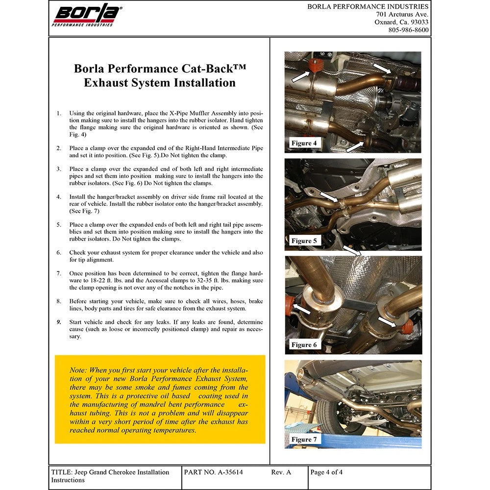 Borla Cat-Back Exhaust System - Touring | 2011-2020 Jeep Grand Cherokee 5.7L (140406)