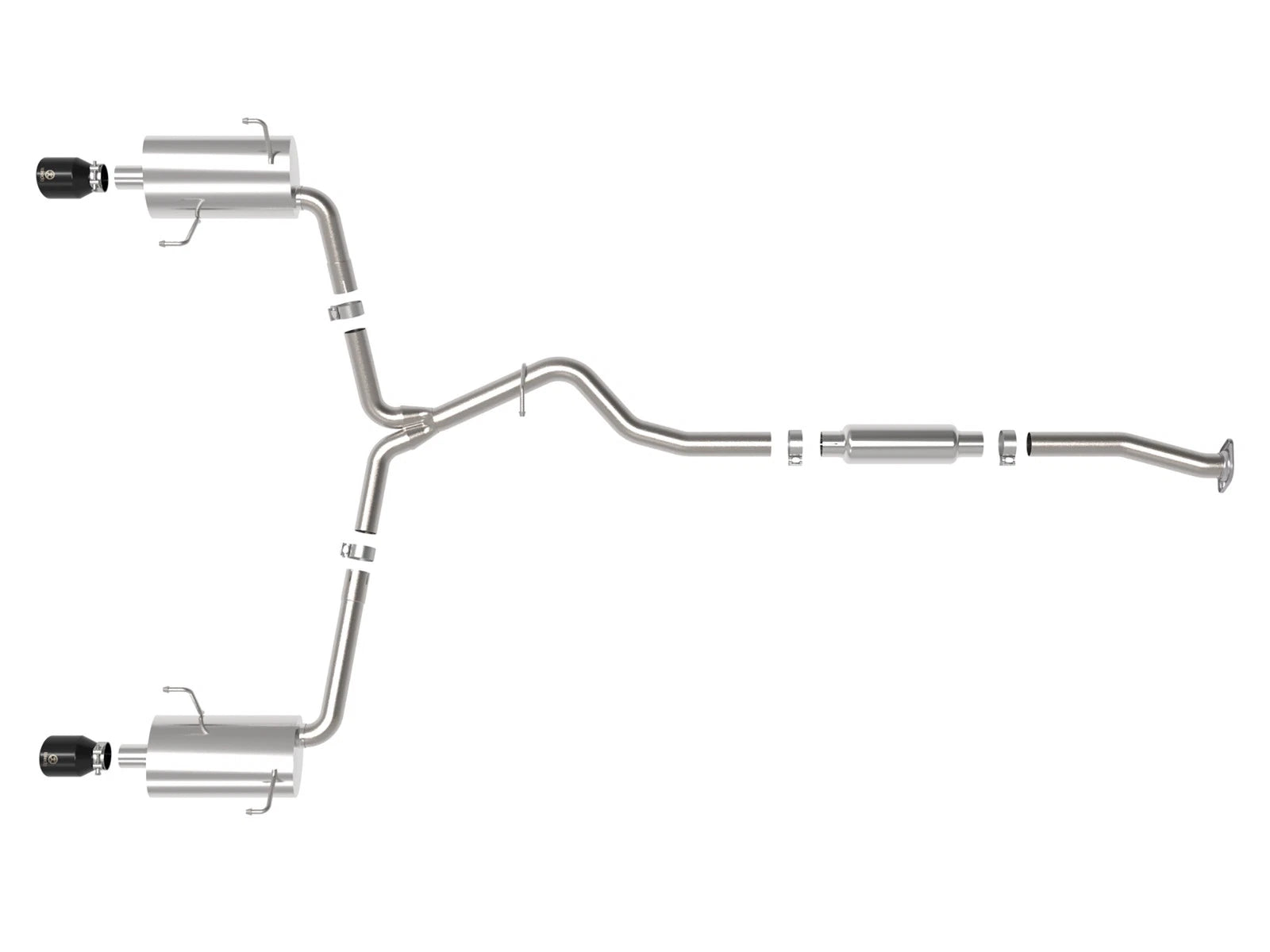 aFe Takeda 2.5in to 2.25in 304 SS Cat-Back Exhaust w/ Black Tips Subaru Forester 14-18 (49-36804-B)